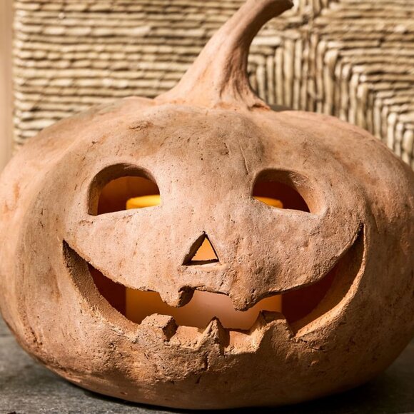 Pottery Barn Terracotta Jack-o-Lantern - Orange - MEDIUM - Picture 3 of 3
